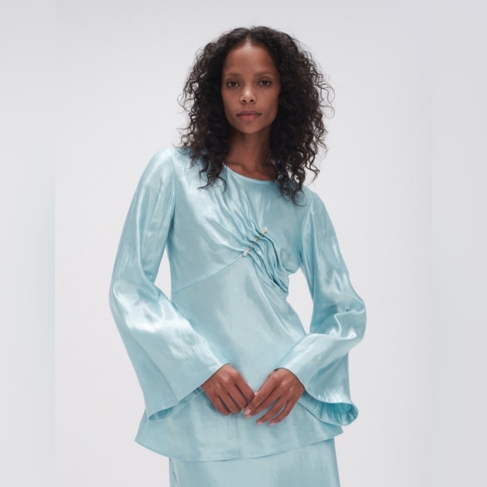 Aje $295 Moonglade Pierced Long Sleeve Top
Spearmint Teal Blue Fairy Festival